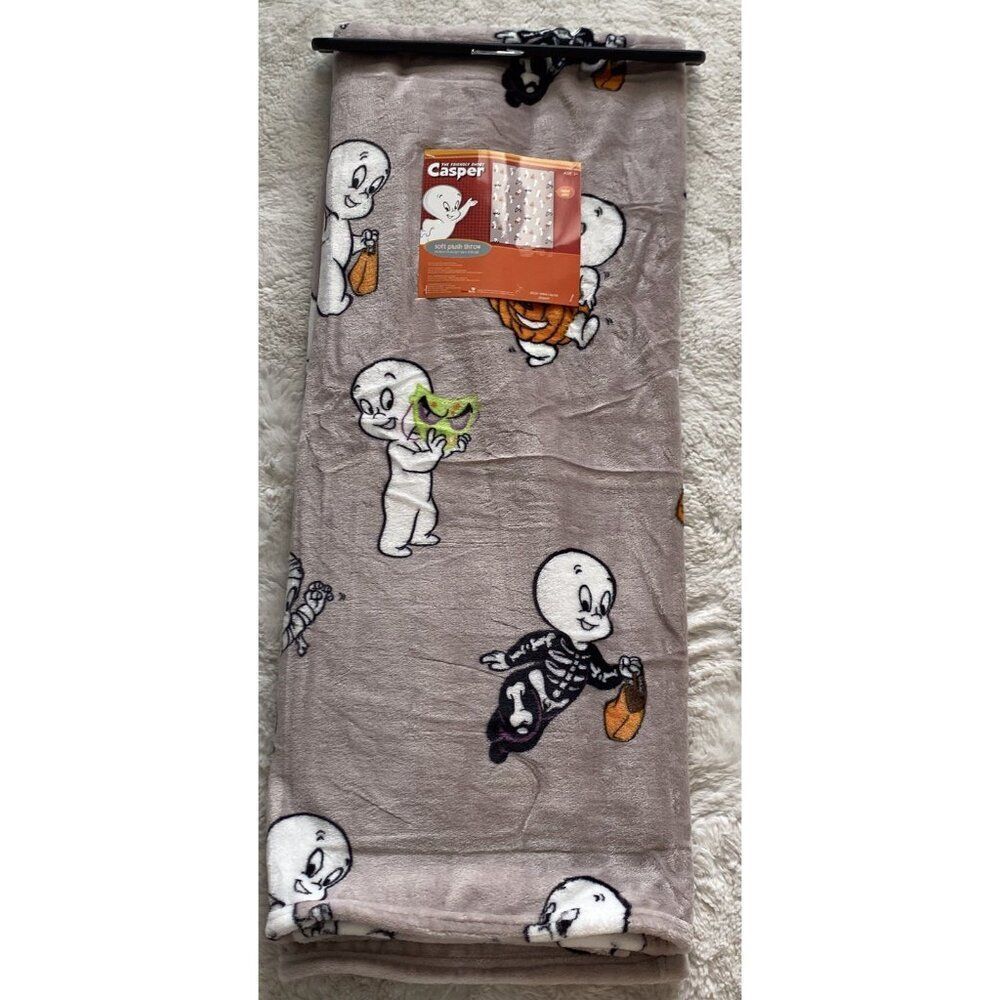 Casper The Friendly Ghost Plush Soft Blanket Throw 50x70” Halloween Costumes NEW
